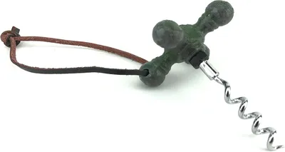 Produktbild von Stabiler Korkenzieher aus Gusseisen mit Lederband zum Aufhängen