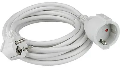 Image de Câble d'extension avec prise de terre, H05VV-F 3G1,5mm², blanc, bobine de 3 mètres
