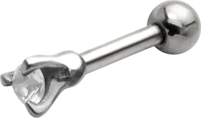 Produktbild von Ohrring Helix Ohrpiercing 925 Sterling Silber mit Zirkonia in verschiedenen Farben Verschlusskugel - 4 mm Farbe - Transparent