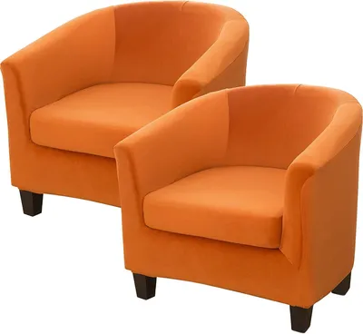 Obrázek produktu pro Topchances 2 kusy kryt židle Club Chair Slipcover, Velvet Tub Chair Sofa Cover pro Cafe Chair Club Chair Lounge Chair Cocktail Chair (Orange)