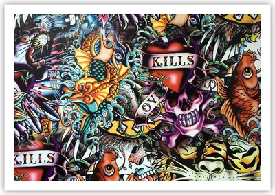 Produktbild von Poster - Poster ohne Rahmen - Graffiti modern - 100x70 cm - Wand Bild - Wanddeko - Wandbilder - Kunstposter - Wandposter - Bilder - Kunstdruck - Wanddekoration - Wandbild - P2XAA100x70-3759