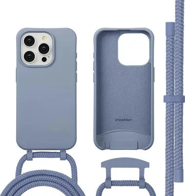 Image de imoshion Coque arrière colorée avec cordon amovible et MagSafe pour Apple iPhone 15 Pro - Ash Blue