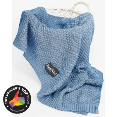 Obrázok produktu pre Bellochi detská deka - 100% bambus - mäkká - 100x80 cm - modrá hviezda, blue jeans