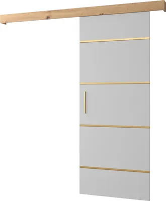 Produktbild von MEBLE KRYSPOL  Schiebetürsystem SALWADOR 4 mit Schienenabdeckung, Einbautüren, 90x204cm, Weiß