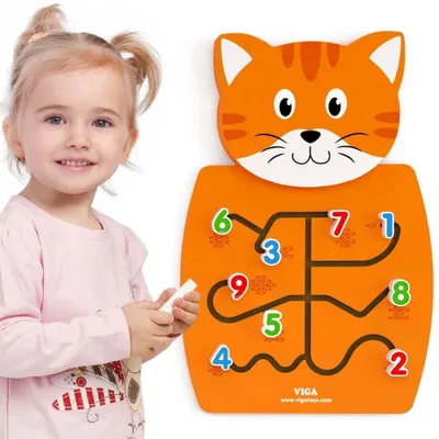 Productafbeelding van Viga Houten Manipulatieve Bordnummers KittenMontessori Certificaat