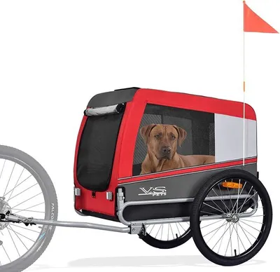 Produktbild von Pets L Hundeanhänger groß Fahrradanhänger ca. 270L Volumen für mittelgroße und große Hunde bis 35 kg, Klappbar,80202