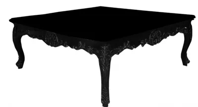 Zdjęcie produktu dla Barokowy stolik kawowy Casa Padrino czarny 119 x 119 cm - antyczne meble