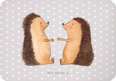 Produktbild von Mr. & Mrs. Panda magnet Igel Liebe - Grau Pastell - Geschenk, Hochzeitstag, Freund, Verheiratet, Hochzeit, Kühlschrankmagnet, haftmagnet, küchenmagnet, Notizhalter