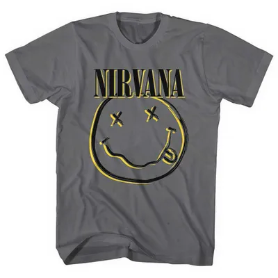 Produktbild von Nirvana Inverse Happy Face Charcoal Grey 2XL T-Shirt