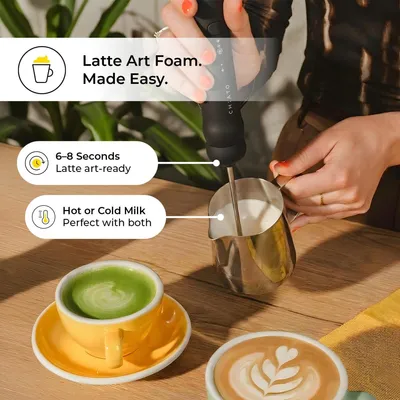 Image de Mousseur à lait électrique CHiATO nanoPLAY – rechargeable, noir