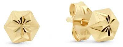 Produktbild von New Bling Oorknopjes – 9NBG-1042 – 14K Goud – Hexagon – 4,2 mm