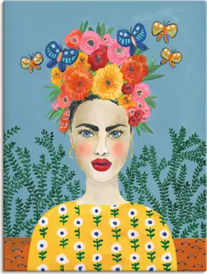 Produktbild von ARTland Leinwandbild Frida-Kopfschmuck I Größe: 60x80 cm