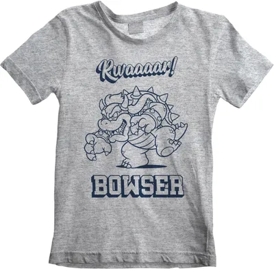 Produktbild von Nintendo Super Mario T-Shirt 5-6 Jahre Grau Kinder Uni Bowser Rawr (Kids)