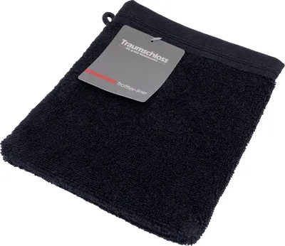 Produktbild von Traumschloss Frottier-Line Waschhandschuh 16 x 21 cm schwarz Flauschig weich & angenehm zur Haut