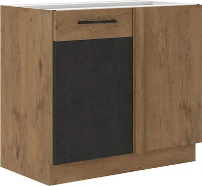 Produktbild von Vigo Eckunterschrank 105 cm Eiche Lancelot Matera Grau Küchenzeile Einbauküche