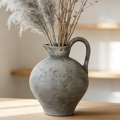 Image de Omgoods - Vase en céramique vintage pour fleurs, style rustique