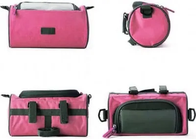 Produktbild von SYSTEM-S 2in1 Lenkertasche Fahrradhalterung Fahrradtasche Schultertasche Schutzhülle für 4,8 Zoll inch Geräte Smartphones in Pink