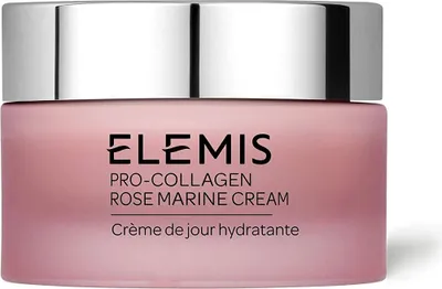 A close-up studio shot of a jar of Elemis Pro-Collagen Rose Marine Cream.
