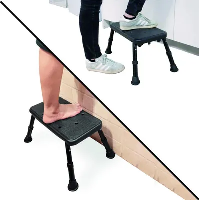 Produktbild von Famanu Antirutsch-Badewannenhocker verstellbar bis 180 kg - Schwarz