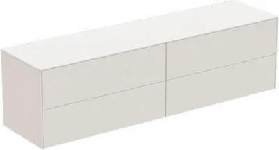 Produktbild von Schubladenfront CONCA unten links für WTU, 980x267mm weiß matt weiß matt
