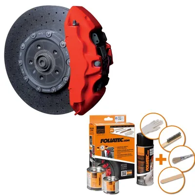 Image de Foliatec Kit de peinture pour étriers de frein - Racing Rosso Mat - 3 composants