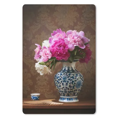 Produktbild von MuchoWow® Mauspad Mousepad Pfingstrosen - Vase - Farben 40x60 cm - Mousepads - Maus Mat - Pad - Mausunterlage - Schreibtisch Accesoire