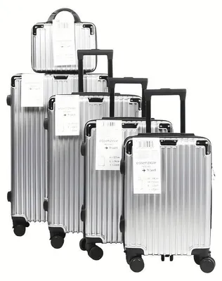 Immagine prodotto di Set da valigia – Set da viaggio composto da 5 pezzi, inclusa una valigia a rotelle – Disponibile nelle dimensioni 12, 24 e 28 pollici – Con lucchetto numerico