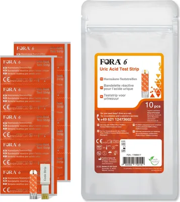 Obrázok produktu pre FORA 6 testovacie prúžky na kyselinu močovú (10 kusov)