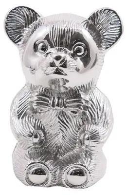 Produktbild von Spardose Teddybär aus Metall, Silber, 10 x 11 cm, für Babys und Kinder