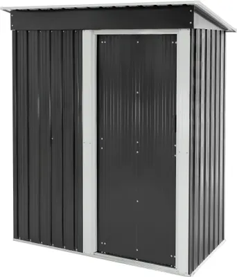 Produktbild von ML-Design Metall Gerätehaus mit Pultdach, Schiebetür und Fundament, 2,1 m³, Geräteschuppen aus Stahl