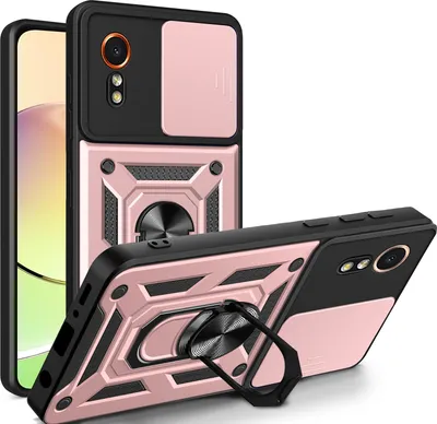 Produktbild von Outdoor Panzerhülle für Samsung Galaxy Xcover 7 | Robuster Kameraschutz mit Ringhalter Roségold