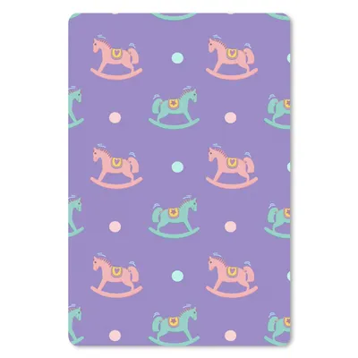 Produktbild von MuchoWow® Mauspad Mousepad Schaukelpferd - Muster - Geburt 18x27 cm - Mousepads - Maus Mat - Pad - Mausunterlage