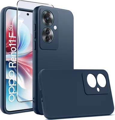 Immagine prodotto di Custodia per Reno11 F 5G in silicone NERO OPACO + Vetro protettivo per schermo 9H