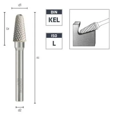 Image de Fraise Rotative HM Tige Cylindrique Forme Bout Arrondi - Diamant D. 12 x Lt. 70 x Lu. 25 x Q. 6 mm - Diamwood