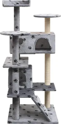 Obrázek produktu pro vidaXL Cat Scratching Post 125 cm Paw Print Grey