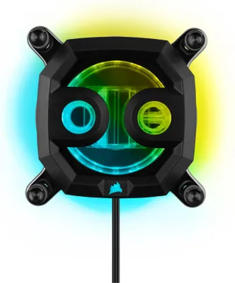 Produktbild von Corsair Hydro X Series XC7 RGB PRO, Wasserblock, Kupfer, Nickel, Nylon, Schwarz, Sockel AM4, 1/4", 60 °C
