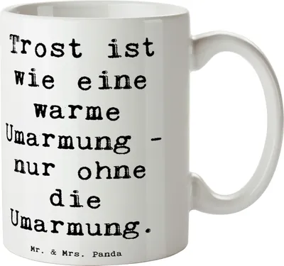 Produktbild von Mr. & Mrs. Panda Tasse Spruch Trost Umarmung - Weiß - Geschenk, Motivation, Gefühl, Liebe, Kaffeetasse, Trinkbecher, Geborgenheit, Gefühle, Teetasse, Stimmungen, Pott