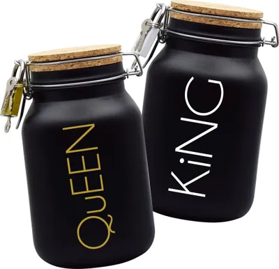 Produktbild von Spardosen Set King/Queen Design1 Schwarz Größe XL 2 Liter