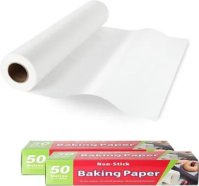 Obrázok produktu pre 2 x rolka papiera na pečenie 30 cm x 50 m Opakovane použiteľný nepriľnavý papier na pečenie - grilovanie - fritéza - pečenie
