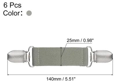 Produktbild von 6 Stš¹ck Kleid Regeln Clips Pullover Schal Strickjacke Kragen Schal Clip Elastische Kleid Clips Zurš¹ck Cinch fš¹r Frauen Dunkel Grau