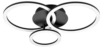 Image de EGLO connect.z Smart-Home LED Plafonnier Parrapos-Z, ZigBee, App etvocale Alexa, couleur de lumière réglable, intensité lumineuse variable, noir blanc, 55 x 45 cm