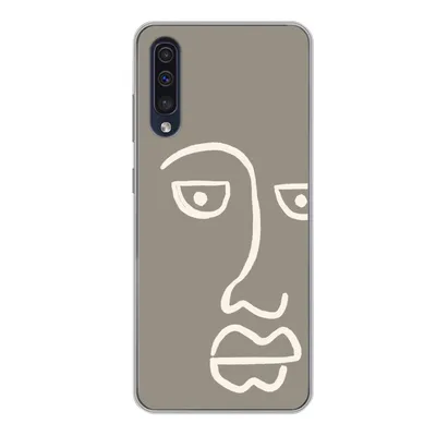 Produktbild von MuchoWow® Handyhülle Schutzhülle Hülle für Samsung Galaxy A50 Gesicht - Abstrakt - Strichzeichnung Silikon Softcase Handy Hülle - Mobiltelefonhülle