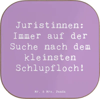Produktbild von Mr. & Mrs. Panda Untersetzer für Gläser Spruch Juristin Schlupfloch - Lavendeltraum - Geschenk, Mandanten, Beruf, gläseruntersetzer, Rechtsanwältin, Tischschoner, Berufe