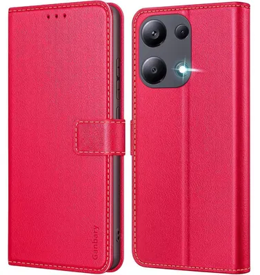 Zdjęcie produktu dla Etui na telefon Xiaomi Redmi Note 13 Pro 4G, wykonane ze sztucznej skóry, kolor czerwony