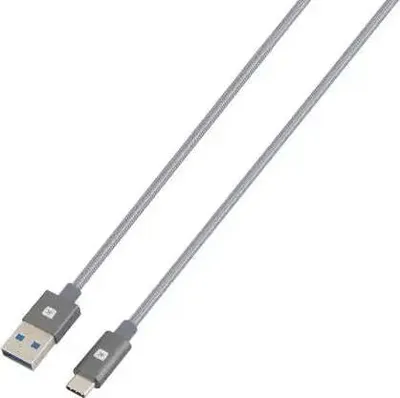 Obrázek produktu pro Kabel Skross, USB-A - USB-C, kovový oplet, 1,20 m, šedý