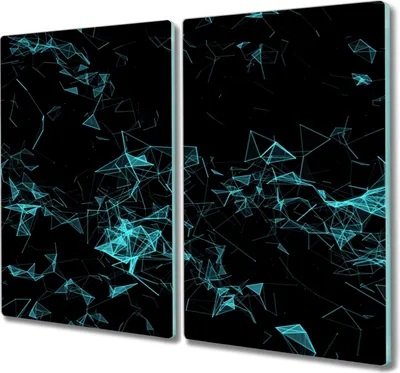 Produktbild von Coloray Schneidebrett Herdabdeckplatte 2x30x52 cm Kochplattenabdeckung Küchenbrett Hackbrett - zertrümmerten Dreiecke