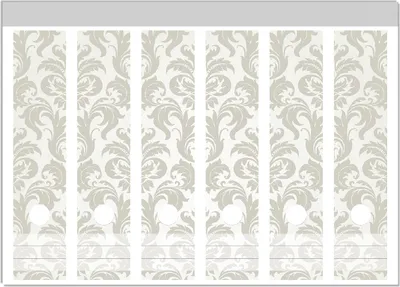 Produktbild von Wallario Ordnerrücken Sticker, selbstklebend für breite Ordner, 6 Stück, Motiv Königliche Schnörkelei in weiß und beige