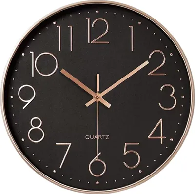 Produktbild von Quarz-Wanduhr 25 Cm, Roségold, Große Ziffern