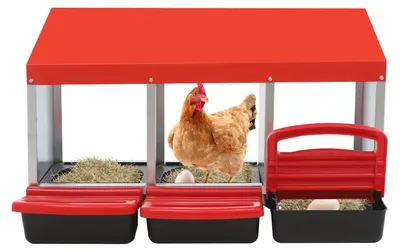 Productafbeelding van Solidchoice - 3-Voudig Legnest voor Kippen met Eieropvangschaal