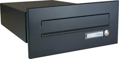 Produktbild von B-042 Durchwurfbriefkasten in RAL 7016 mit Klingel Tief 39-62 cm